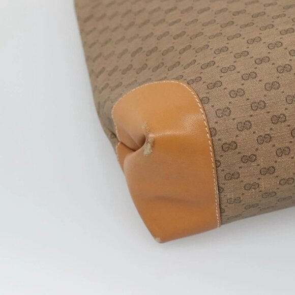 GUCCI Micro GG Supreme Web Sherry Line Bag PVC Beige Gold Auth ep9489 - Picture 4 of 16